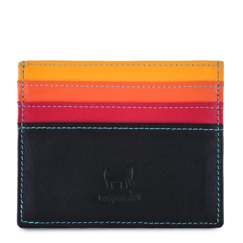 8495 Multi-Color Leather Credit Card Holder | 3 Card Slots & ID Window